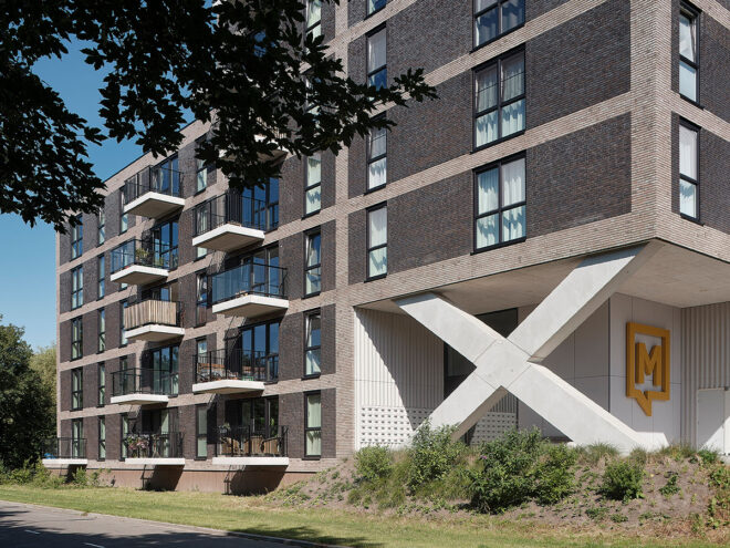 Kunststof kozijnen en Houten kozijnen voor 72 appartementen in Woerden. Overzichtsfoto van het project De Molenhoek.